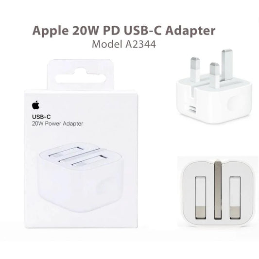 Apple 20W USB-C Power Adapter with Free USB-C to Lightning Cable (3-Pin Plug)