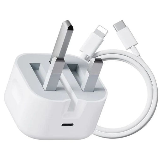 Apple 20W USB-C Power Adapter with Free USB-C to Lightning Cable (3-Pin Plug)